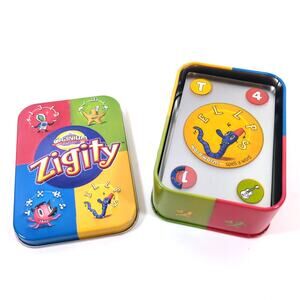 Cranium Zigity 80 Clear Play Cards in Collectible Tin No Instructions